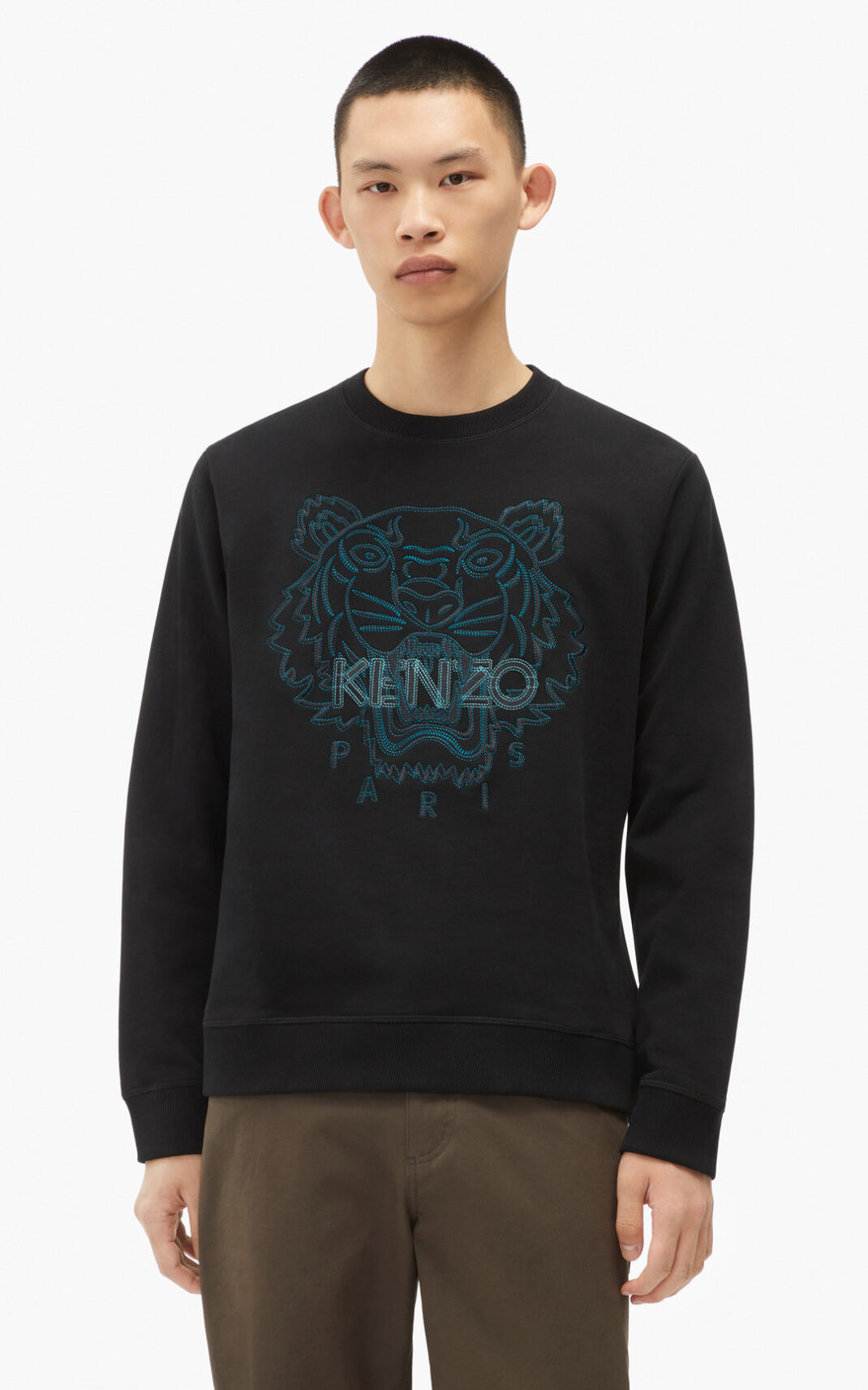 Kenzo Tiger Sudadera Hombre Negras | 1328697-HJ